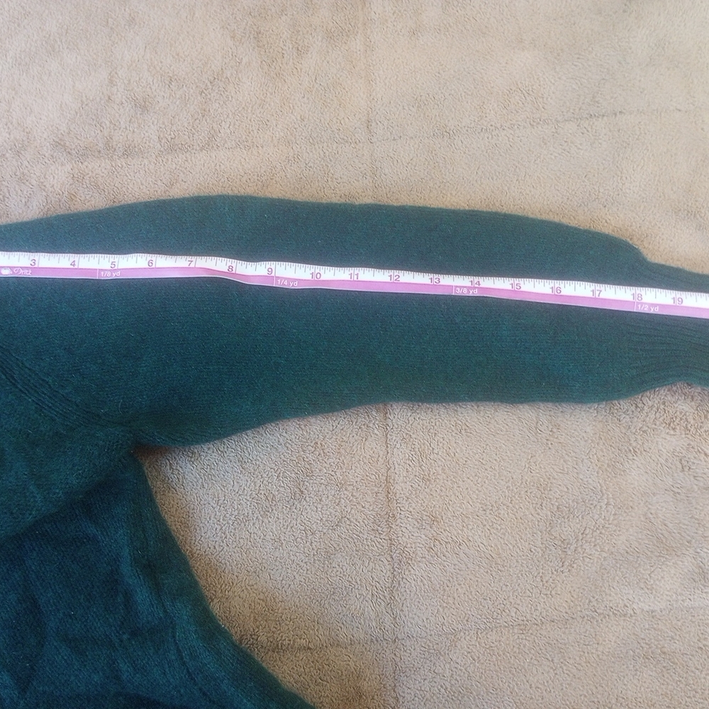 Fine Colection Designe In Paris 100%CashmereWomen's V-Neck Sweater - Dark Green - Picture 10 of 11